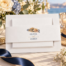 Vintage Mature Couple Second Wedding Navy Gold