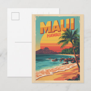 Vintage Maui hawaii tropical beach souvenirs gifts Postcard