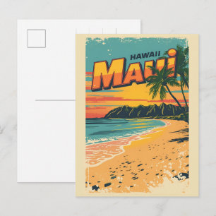 Vintage Maui hawaii tropical beach souvenirs gifts Postcard