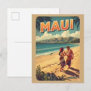 Vintage Maui hawaii tropical beach souvenirs gifts Postcard
