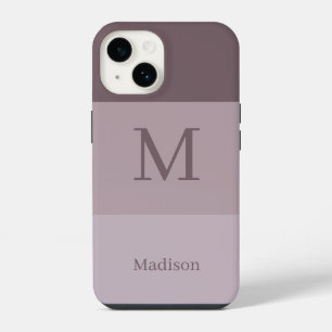 Vintage  Mauve Monogram Name  iPhone 14 Case