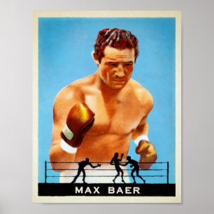 Vintage Max Baer Cigarette Card Poster
