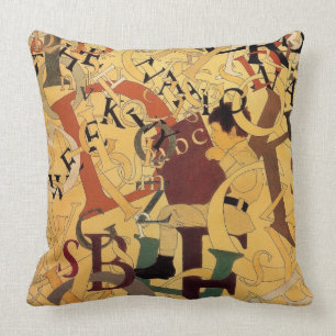 Vintage Maxfield Parrish Alphabet Cushion