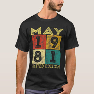 Vintage May 1981 Retro 40Th Birthday 40 Years Old T-Shirt