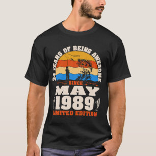 Vintage May 1989 Awesome 34 Year Old Fishermen 34t T-Shirt