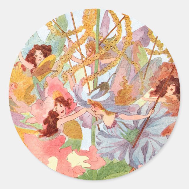 Vintage May Day Faerie Sticker (Front)
