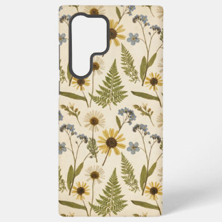 Vintage Meadow Botanical Pressed Wildflower & Fern Samsung Galaxy Case