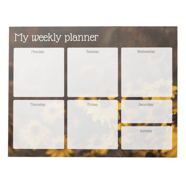Vintage meadow Weekly Planner Notepad (Front)