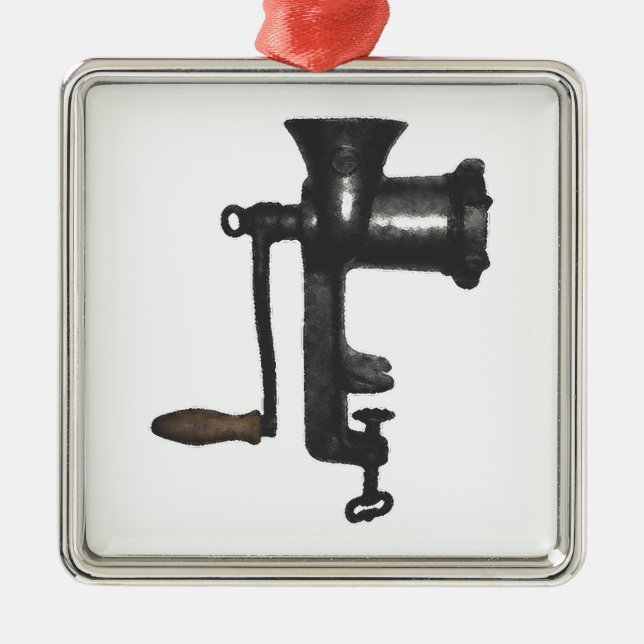 Vintage MeatGrinder Metal Ornament (Front)