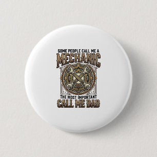 Vintage Mechanic Dad Gear Wrench Father Design_1 6 Cm Round Badge