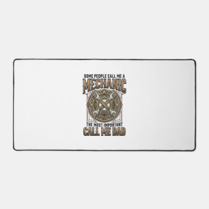 Vintage Mechanic Dad Gear Wrench Father Design_1 Desk Mat