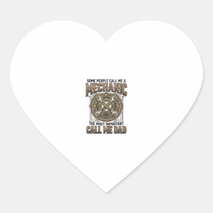 Vintage Mechanic Dad Gear Wrench Father Design_1 Heart Sticker