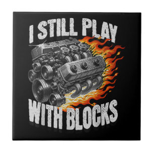 Vintage Mechanic Garage Car Engine I Still Play Wi Ceramic Tile