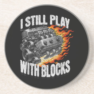 Vintage Mechanic Garage Car Engine I Still Play Wi Coaster
