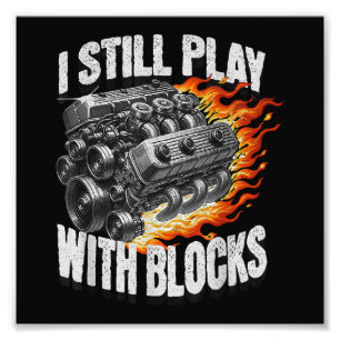 Vintage Mechanic Garage Car Engine I Still Play Wi Photo Print