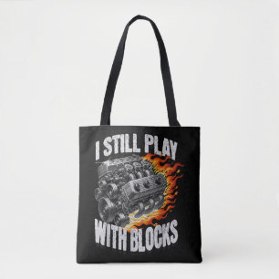 Vintage Mechanic Garage Car Engine I Still Play Wi Tote Bag