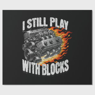 Vintage Mechanic Garage Car Engine I Still Play Wi Wrapping Paper