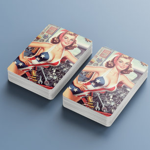 Vintage Mechanic Pin-up Playing Cards