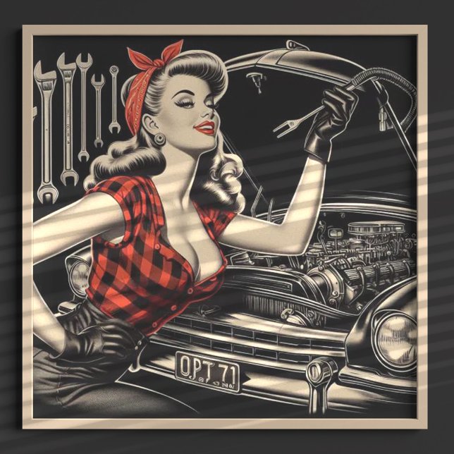 Vintage Mechanic Pin Up Poster (Creator Uploaded)