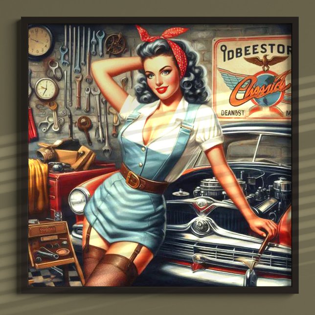 Vintage Mechanic Pin Up Poster (Creator Uploaded)
