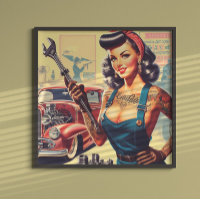 Vintage Mechanic Pin-up