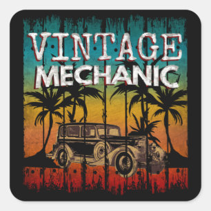 VINTAGE MECHANIC SQUARE STICKER