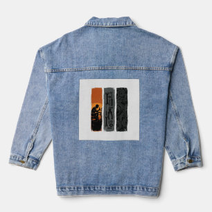 Vintage Mechanic Tools Gear Triptych Shirt Design_ Denim Jacket