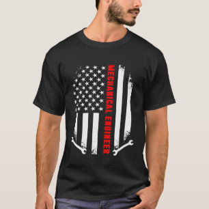 Vintage Mechanical Engineer American Flag T-Shirt