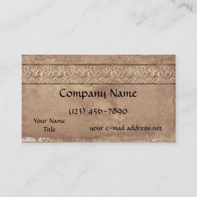 Vintage Mediaeval Manuscript Aged Paper Business Card (Front)