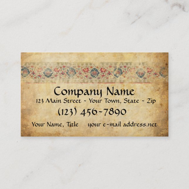 Vintage Mediaeval Manuscript Banner Business Card (Front)