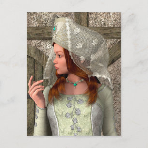 Vintage Mediaeval Princess Renaissance Art Postcard
