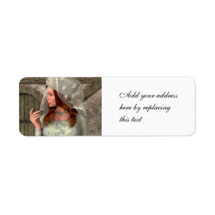 Vintage Mediaeval Princess Renaissance Art Return Address Label