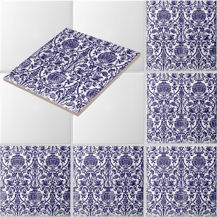 Vintage Mediaeval Renaissance Style Urns Pattern Ceramic Tile
