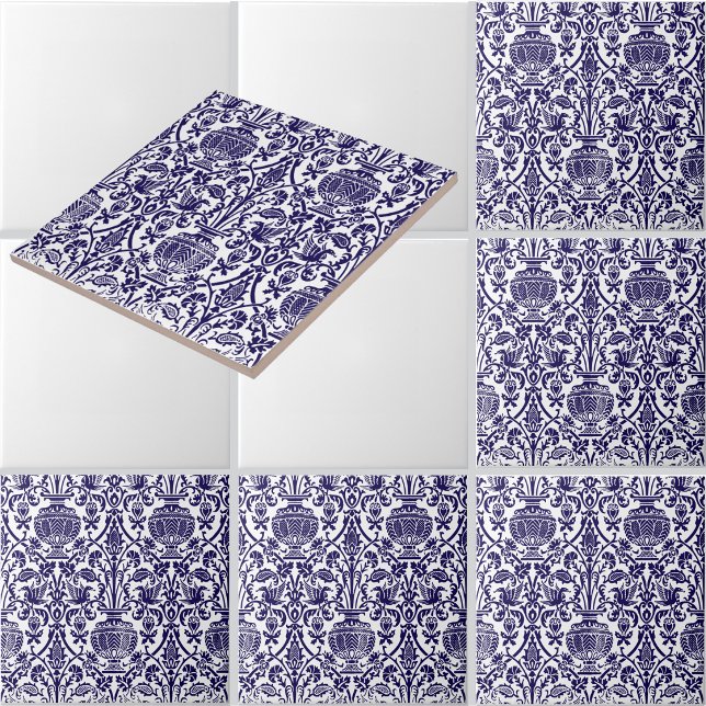 Vintage Mediaeval Renaissance Style Urns Pattern Ceramic Tile (Creator Uploaded)