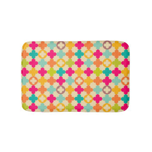 Vintage mediaeval rosette pattern bath mat