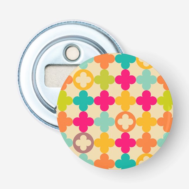 Vintage mediaeval rosette pattern bottle opener (Front)