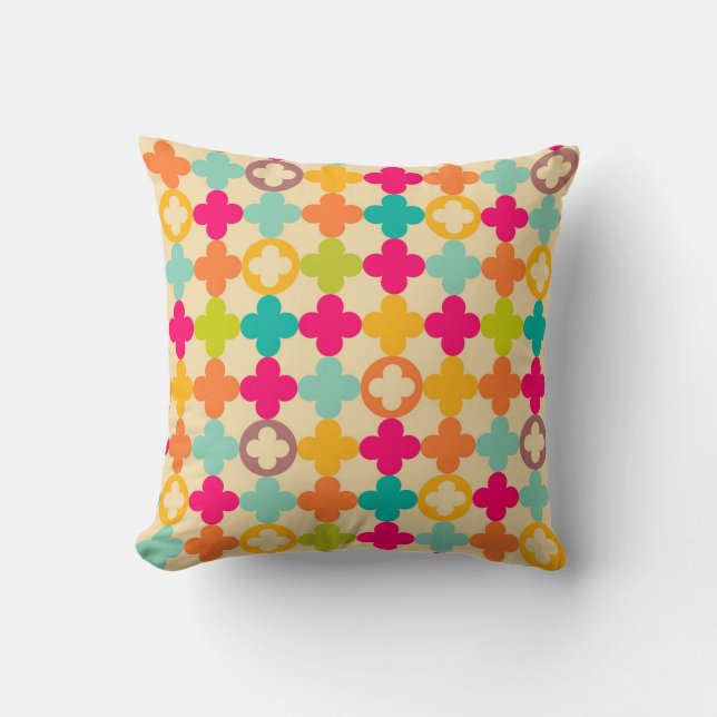 Vintage mediaeval rosette pattern cushion (Front)
