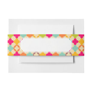Vintage mediaeval rosette pattern invitation belly band