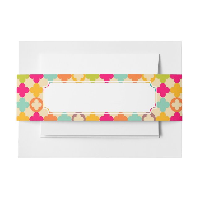 Vintage mediaeval rosette pattern invitation belly band (Front Example)