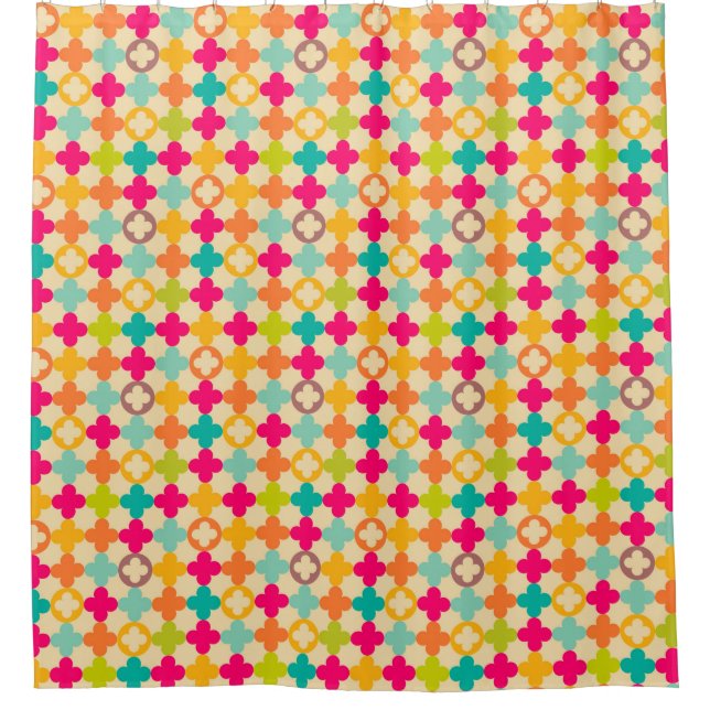 Vintage mediaeval rosette pattern shower curtain (Front)