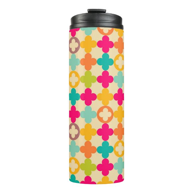 Vintage mediaeval rosette pattern thermal tumbler (Front)