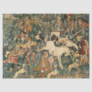 Vintage Mediaeval Unicorn Defends Himself Art Tissue Paper