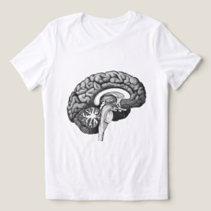 Vintage medical anatomy illustration human brain Tri-Blend shirt