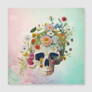 Vintage medical anatomy skull flower doctor