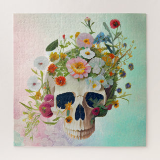 Vintage medical anatomy skull flower doctor jigsaw puzzle