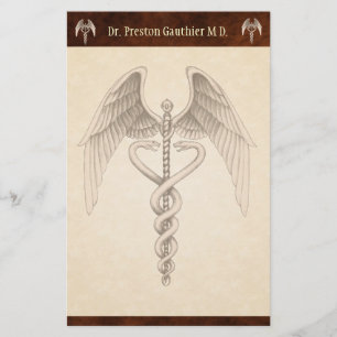 Vintage Medical Caduceus Symbol  Stationery