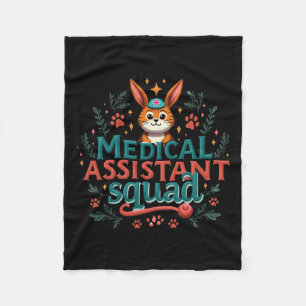 Vintage Medical Istant Squad Funny Ear Flower East Fleece Blanket