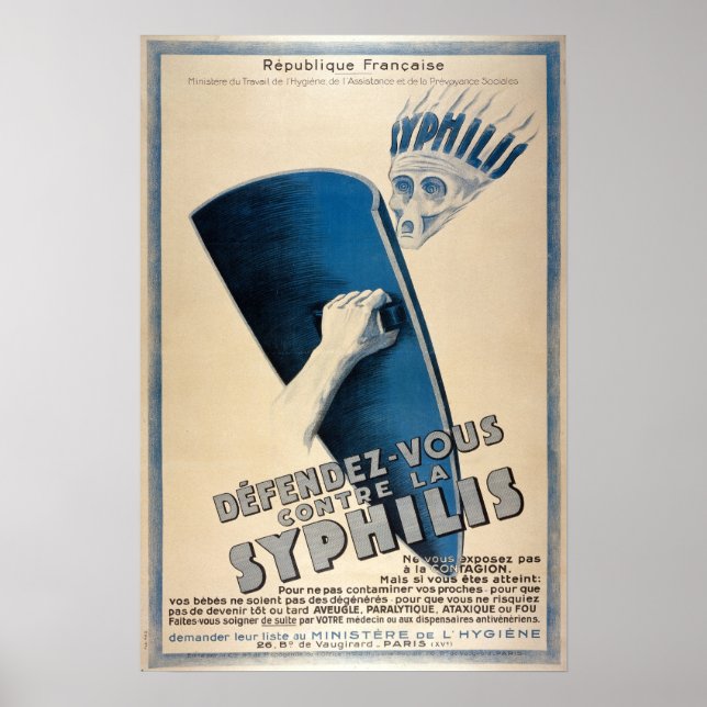 Vintage Medical Syphilis Disease Poster (Front)