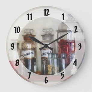 Vintage Medicine Bottles Large Clock