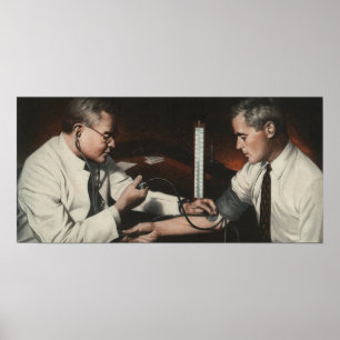 Vintage Medicine, Doctor Examining a Sick Patient Poster